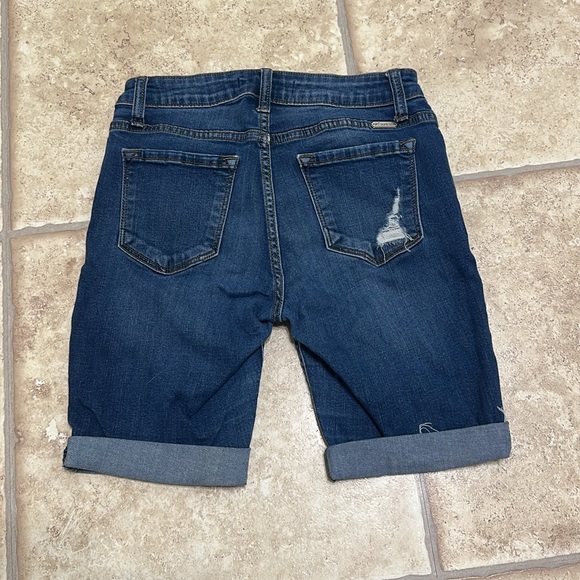 KanCan Deep Indigo Cut Off Denim Bermuda Shorts, Sz 7 - Picture 3 of 8